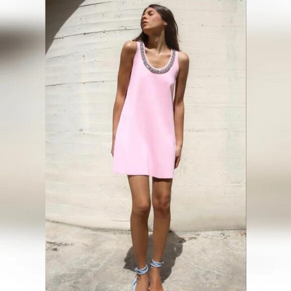 ZARA JEWEL PLAIN KNIT MINI DRESS - Picture 6 of 6